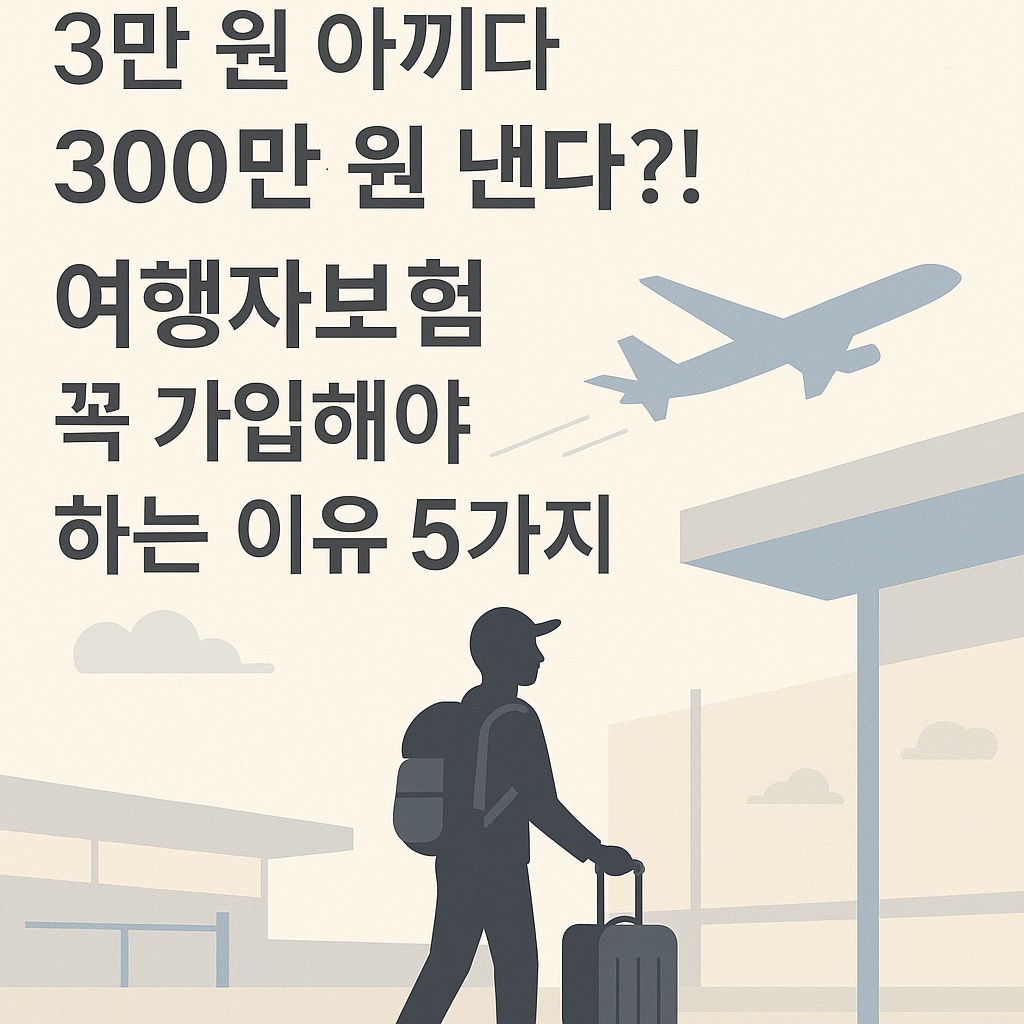 3만 원 아끼다 300만 원 낸다?! 여행자보험 꼭 가입해야 하는 이유 5가지 1 여행자보험 가입필수 5가지 이유