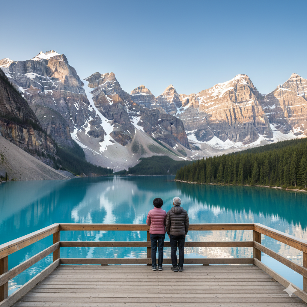 2026년 캐나다 로키 패키지 여행을 상징하는 에메랄드빛 호수 풍경