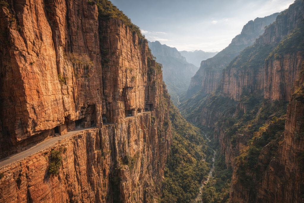 중국 태항산 여행 날씨·위치·항공루트 3가지까지 비교 정리 7 중국 태항산 여행 절벽 도로와 협곡 전경