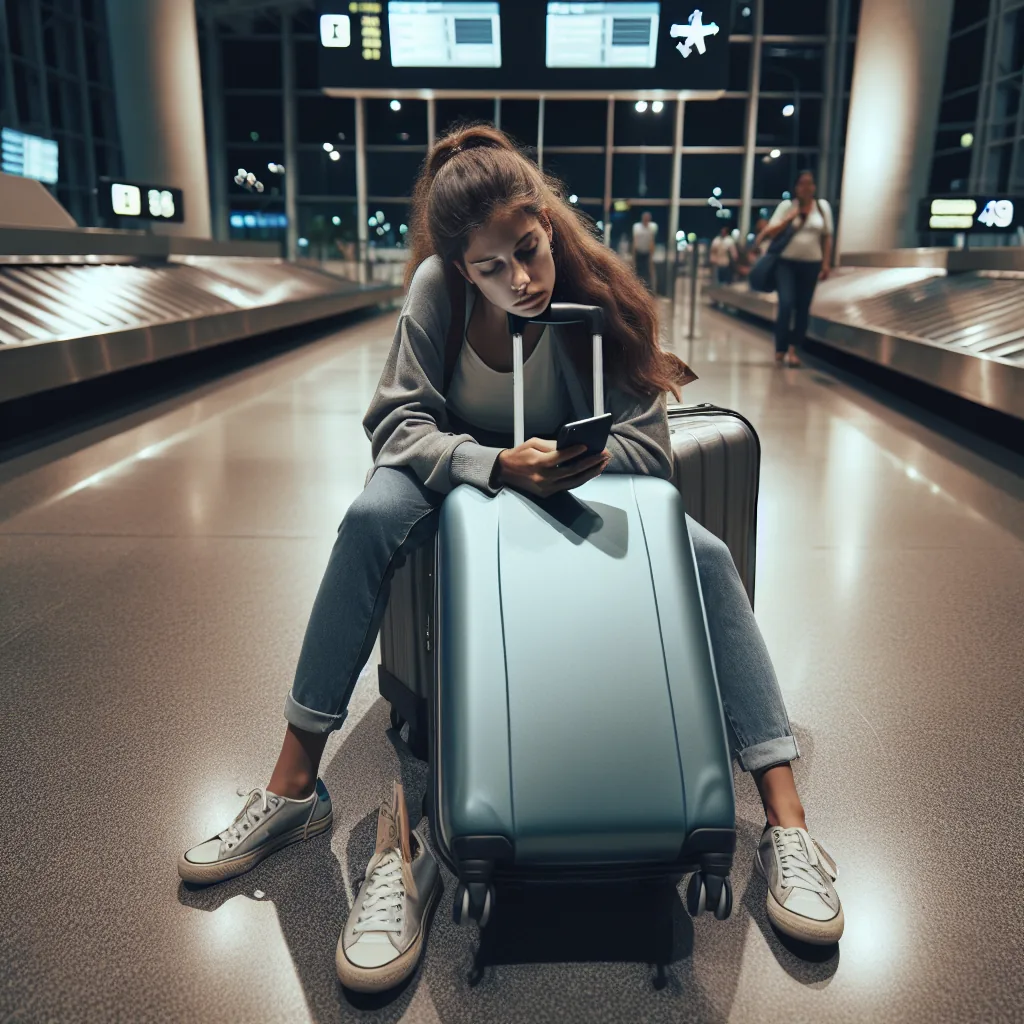 심야 귀국 여행자 공항 도착 모습