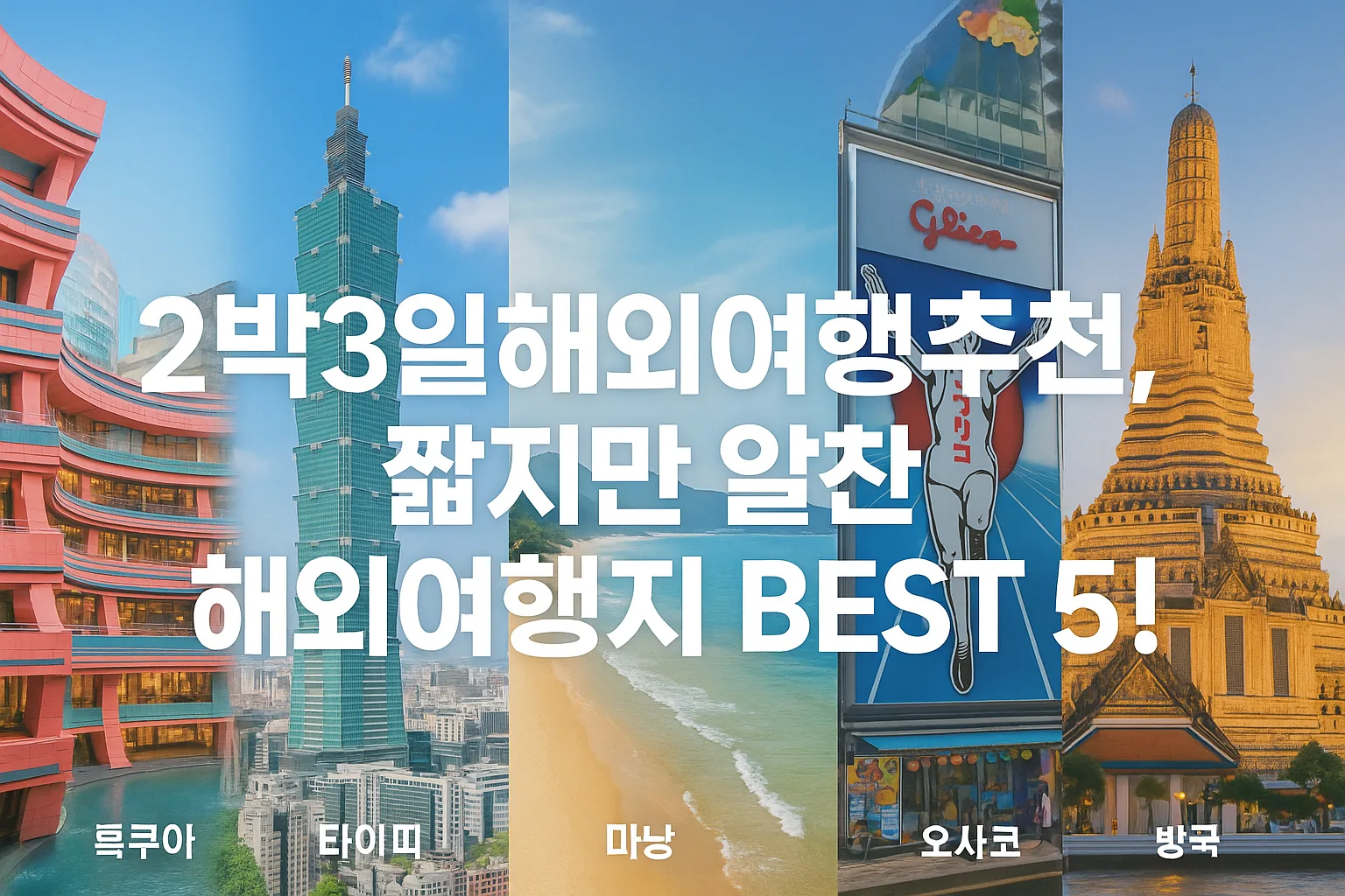 2박3일해외여행추천, 짧지만 알찬 해외여행지 BEST 5!