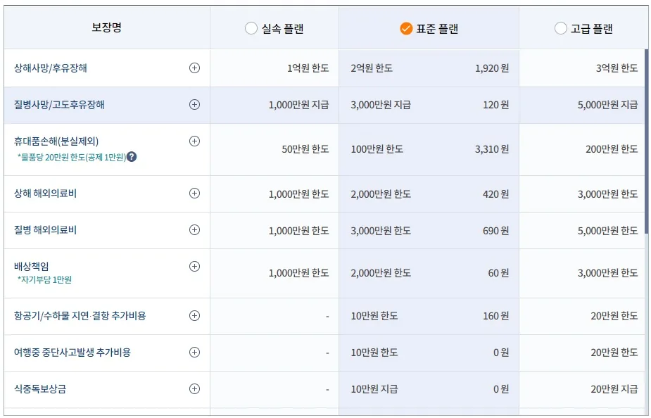 3만 원 아끼다 300만 원 낸다?! 여행자보험 꼭 가입해야 하는 이유 5가지 17 해외여행자보험-보장예시